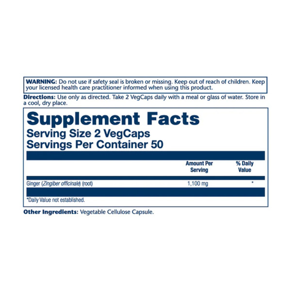Ginger Root 1100mg (2 serv. of 550mg) - 100 vcaps. Фото 2