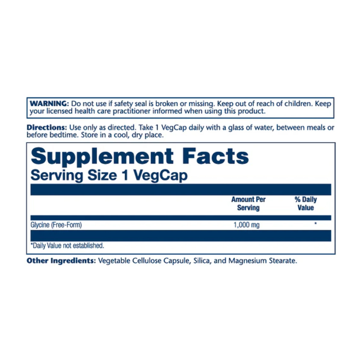 Glycine Free Form 1000mg - 60 vcaps. Фото 2