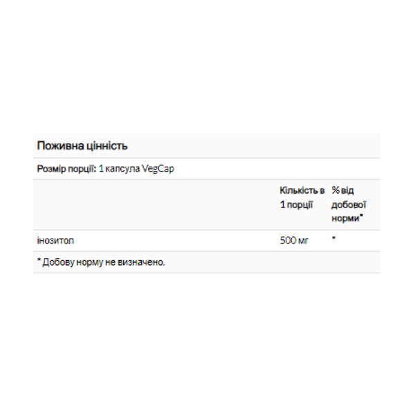 Inositol 500mg - 100 vcaps. Фото 2