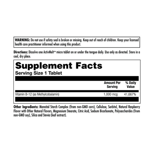B-12 Methylcobalamin 1000 mcg - 90 tabs Raspberry. Фото 2