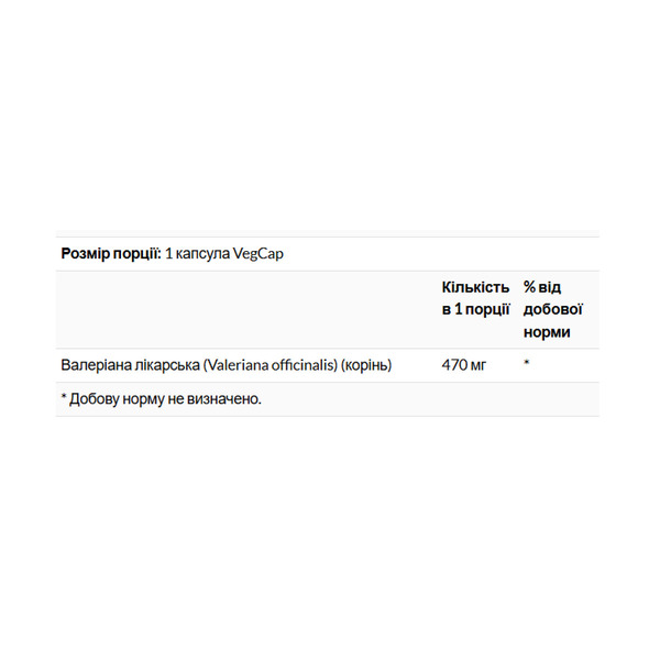 Valerian Root 470mg - 100 vcaps. Фото 2