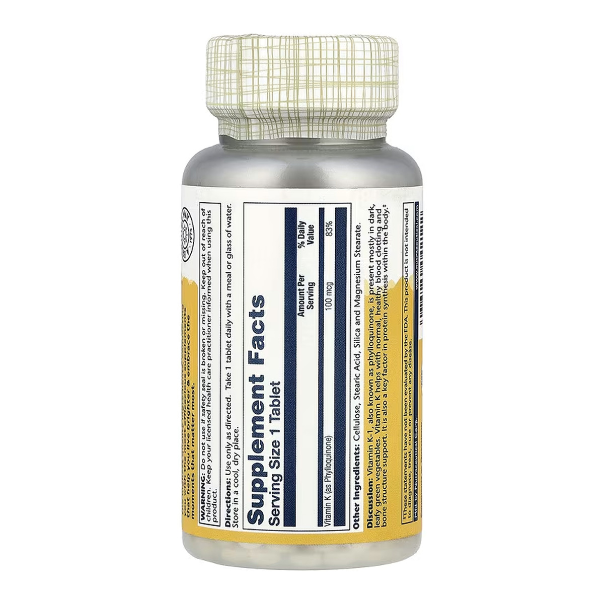 Vitamin K-1 100mcg - 100 tabs. Фото 2