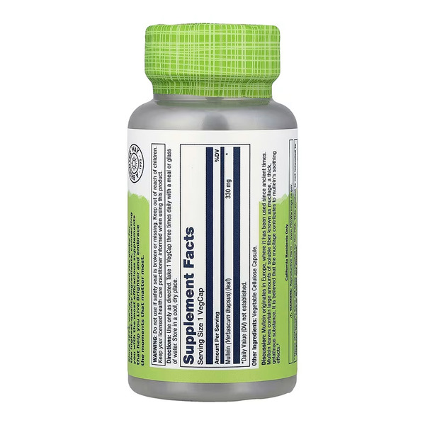 Mullein Leaf 330mg - 100 vcaps. Фото 2