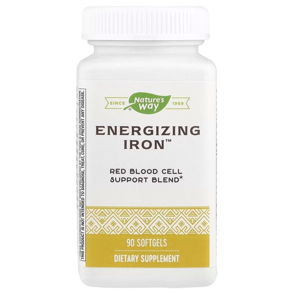 Залізо Nature's Way Energizing Iron, 90 капсул для підтримки здоров'я червоних кров'яних клітин