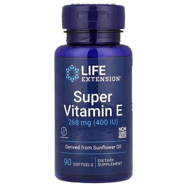 Вітамін Е Life Extension Super Vitamin E 268 mg, 90 капсул для підтримки серця, мозку та імунної системи
