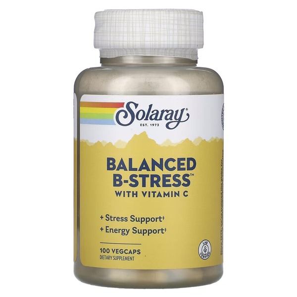 Витаміни групи B Solaray Balanced B Stress, 100 вегакапсул для підтримки нервової системи