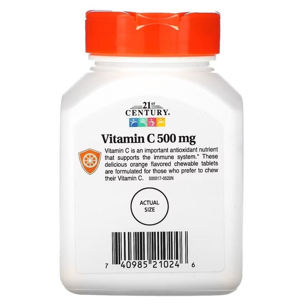 Вітамін C 21st Century Vitamin C 500 mg Chewable, 110 таблеток. Фото 2