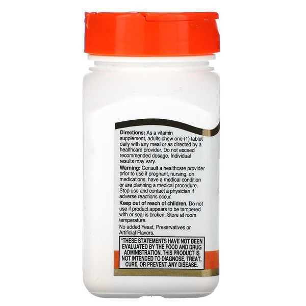 Вітамін C 21st Century Vitamin C 500 mg Chewable, 110 таблеток. Фото 3