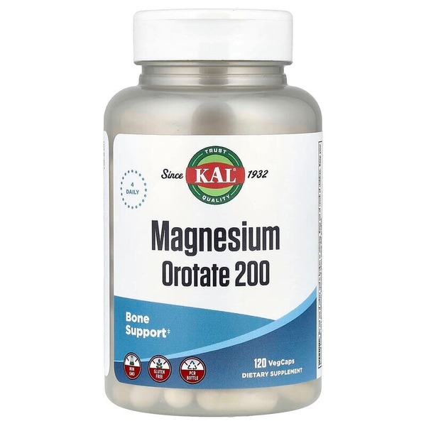 Оротат магнію KAL Magnesium Orotate 200 mg, 120 вегакапсул