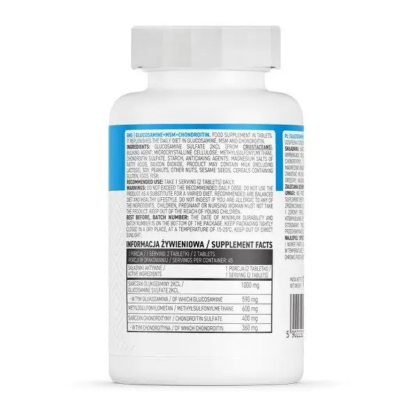Препарат для суглобів і зв'язок OstroVit Glucosamine+MSM+Chondroitin, 90 таблеток. Фото 4