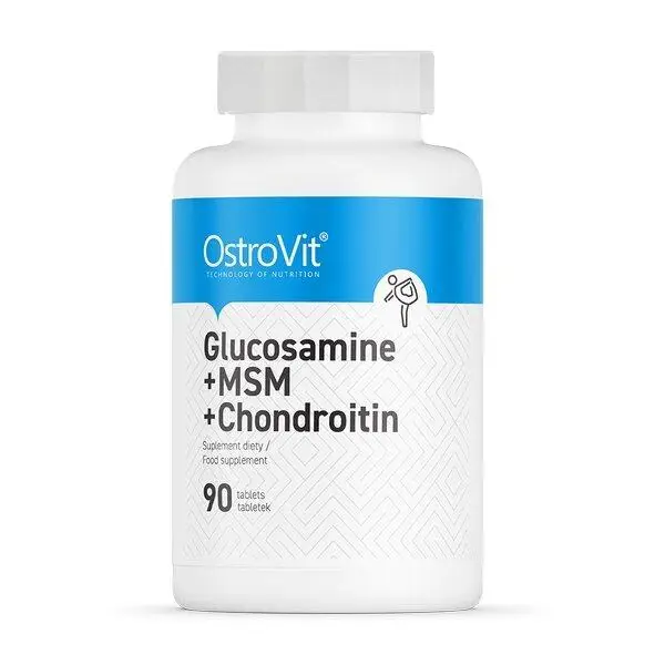 Препарат для суглобів і зв'язок OstroVit Glucosamine+MSM+Chondroitin, 90 таблеток. Фото 3