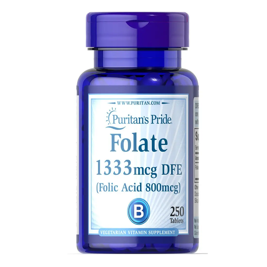 Вітаміни та мінерали Puritan's Pride Folic Acid 800 mcg, 250 таблеток. Фото 4