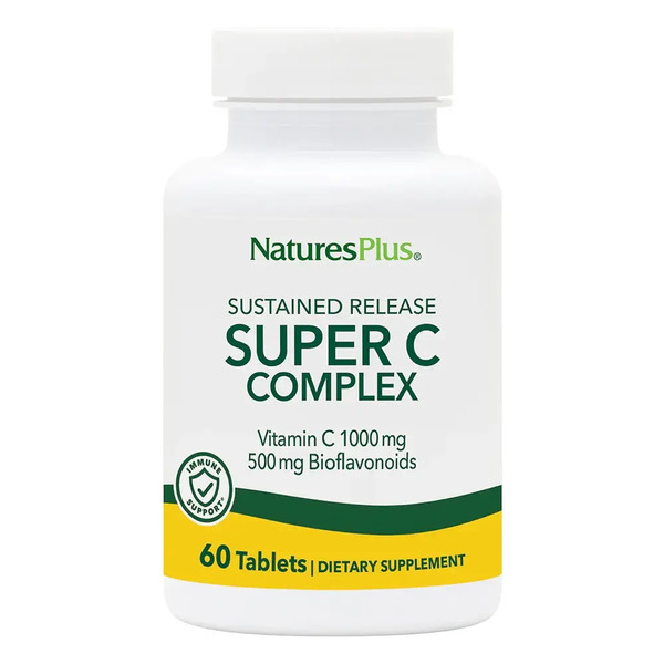Витамины и минералы Natures Plus Super C Complex Sustained Release, 60 таблеток. Фото 4