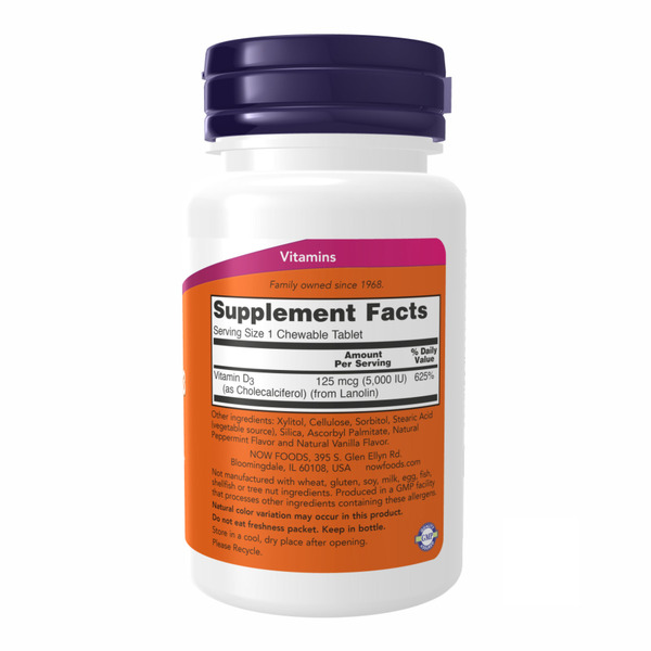 VIT D-3 5000 IU Chewable Mint - 120 loz. Фото 5