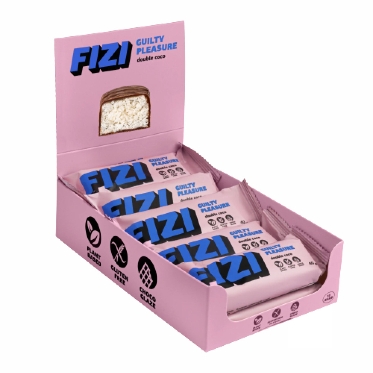 FIZI Chocolate Bar - 10х40g Double Coconut. Фото 3