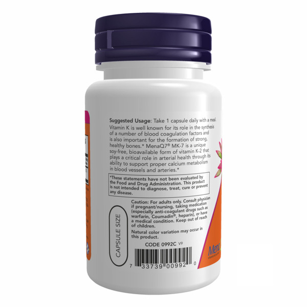Vitamin K-2 (MK7) 100 mcg - 60 vcaps. Фото 3