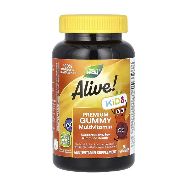 Alive! Premium Children's Gummy Multivitamin - 90 gummies Cherry, Orange Grape. Фото 3