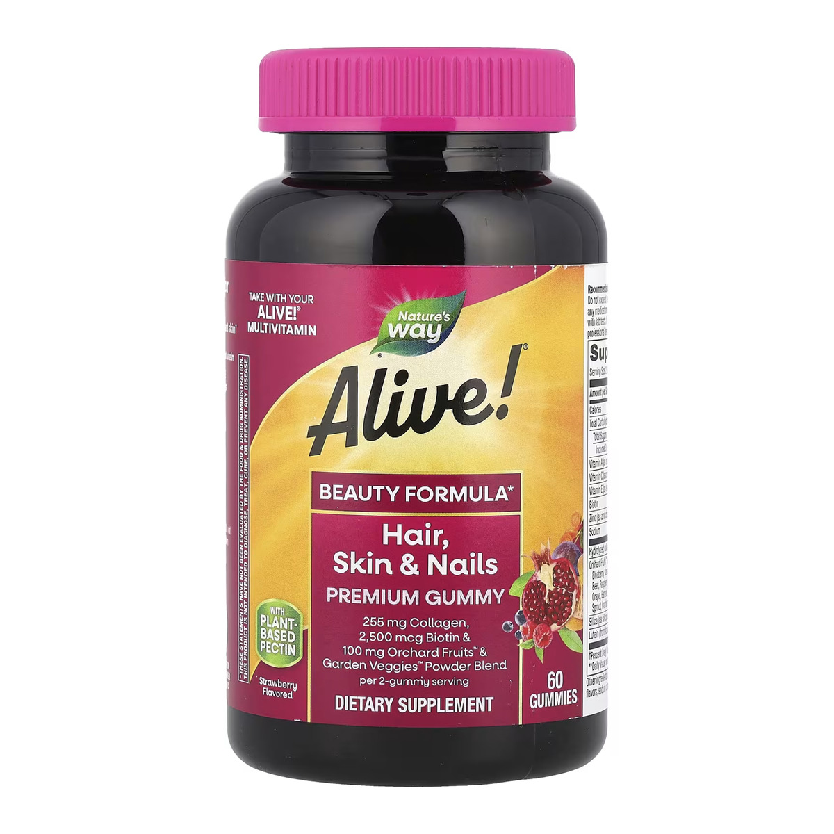 Hair, Skin and Nails with Collagen - 60 gummies Strawberry. Фото 3
