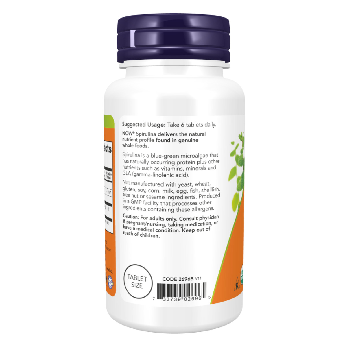 Spirulina 500mg - 500 tabs. Фото 3