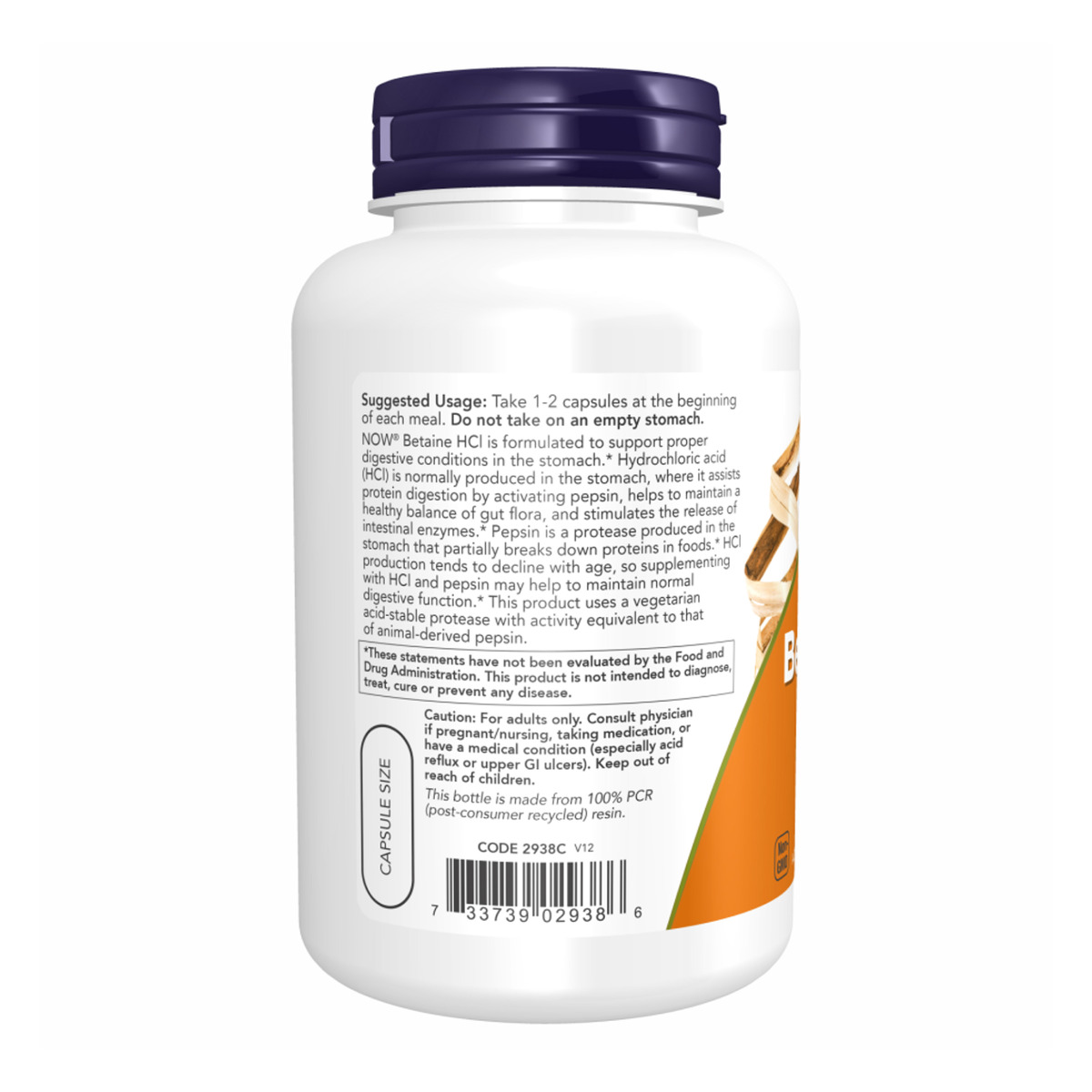 Betaine HCI 648mg - 120vcaps. Фото 3