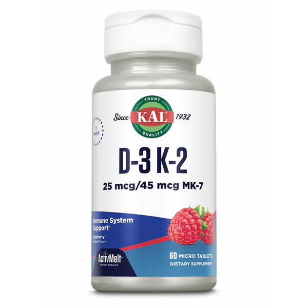 D3 & K2 25mcg - 60 tabs Raspberry. Фото 3