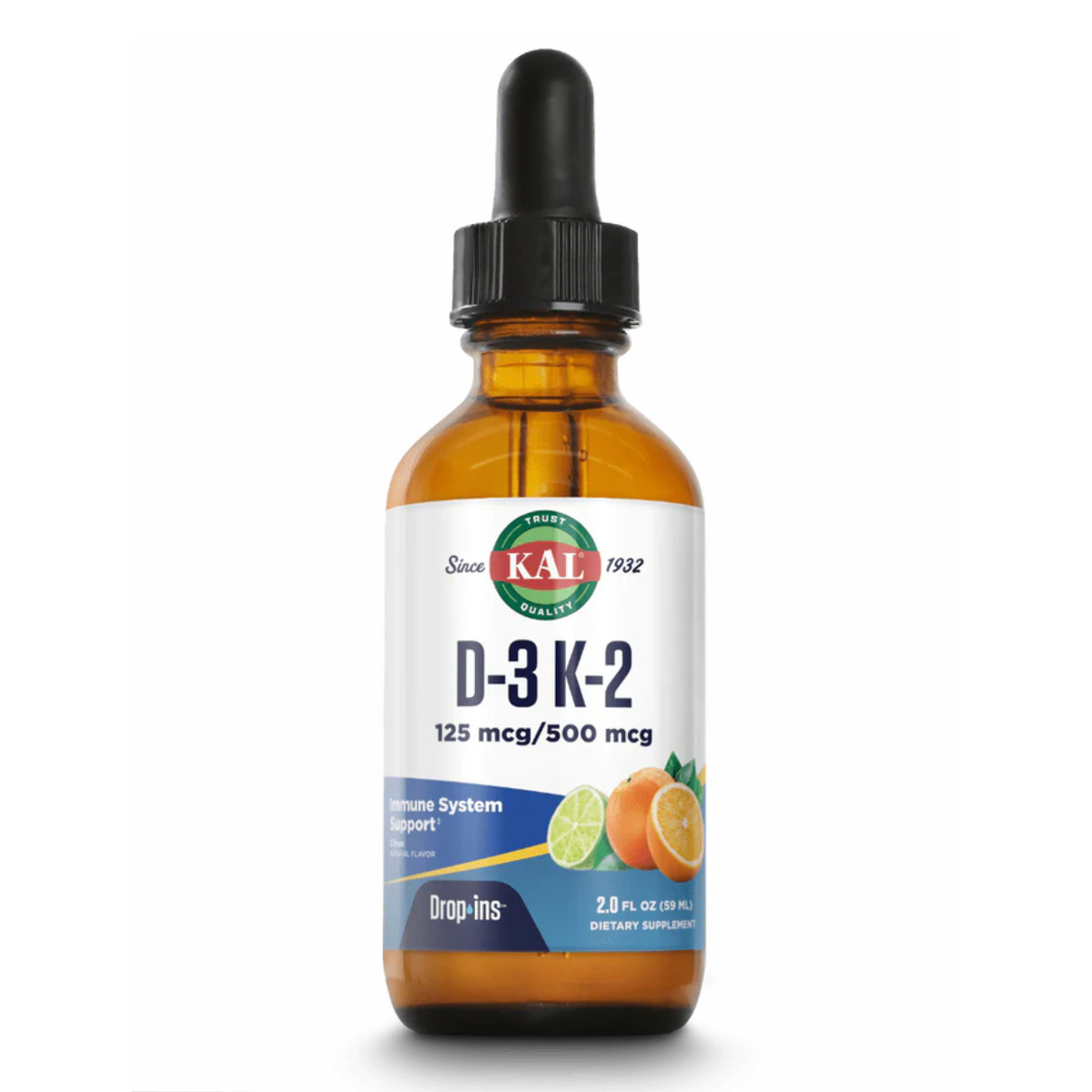 D3 K2 DropIns 125mcg - 2 oz Citrus. Фото 3