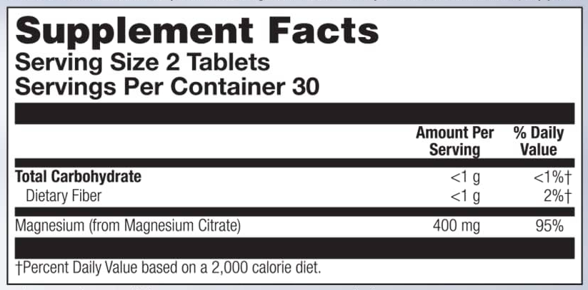 Magnesium Citrate 400mg - 60 tabs. Фото 4