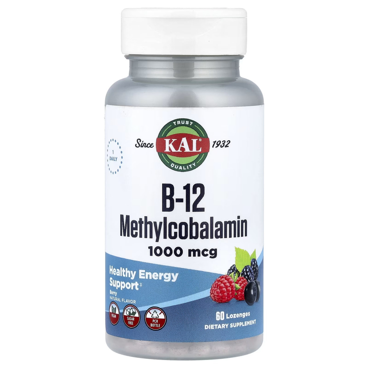 B12 Methylcobalamin 1000mcg - 60 lozenges Berry. Фото 3