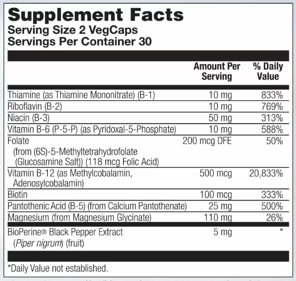Stress B Magnesium Glycinate - 60 vcaps. Фото 4