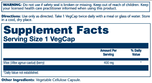 Vitex Berry Extract 400mg - 100 vcaps. Фото 2