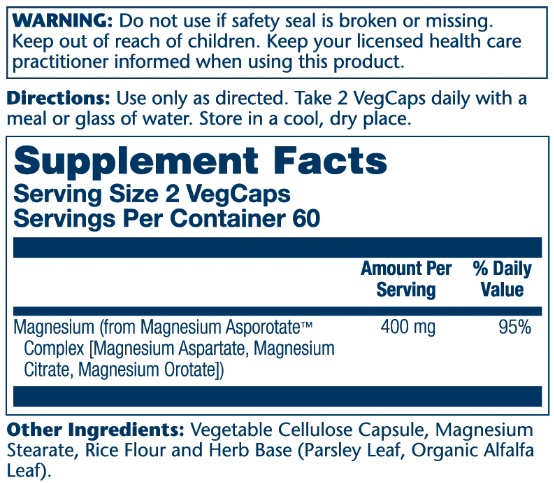 Magnesium Asporotate 400mg - 120 vcaps. Фото 4