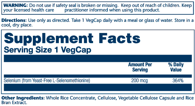 Selenium Yeast Free 200mcg - 90 vcaps. Фото 2