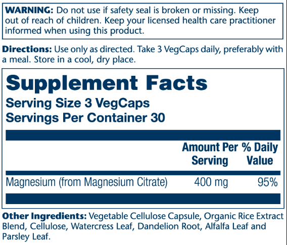 Magnesium Citrate 400mg - 90 vcaps. Фото 4