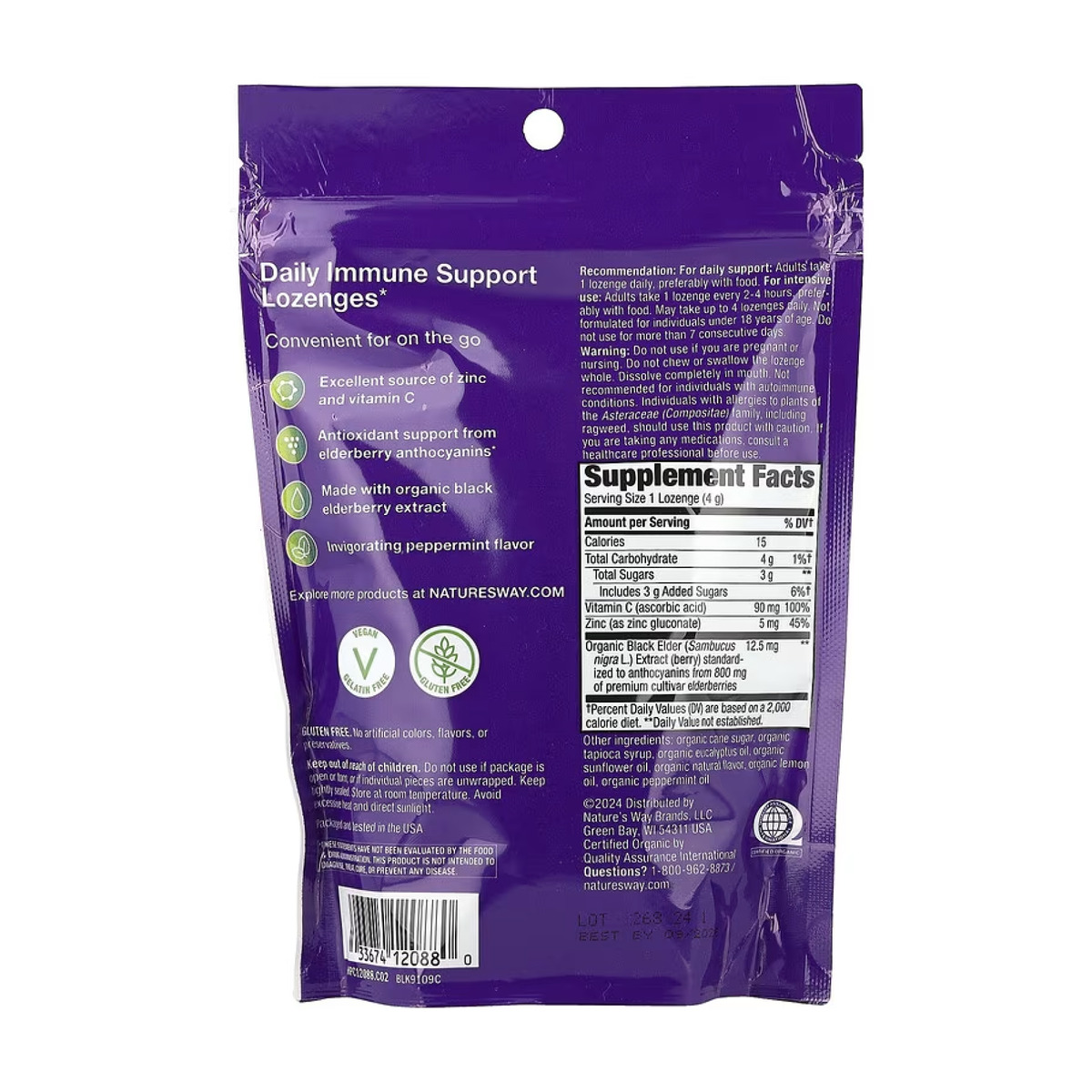 Sambucus Organic Lozenges Mint - 24 cnt. Фото 2