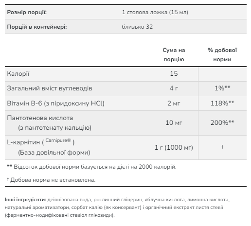 Carnitine Liquid 1000mg - 473ml Tropical Punch. Фото 2