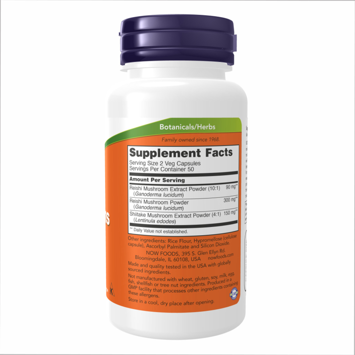 Rei-Shi Mushrooms 270 mg - 100 vcaps. Фото 2