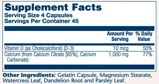 Calcium w/ D3 Citrate 1000mg - 90 caps. Фото 2