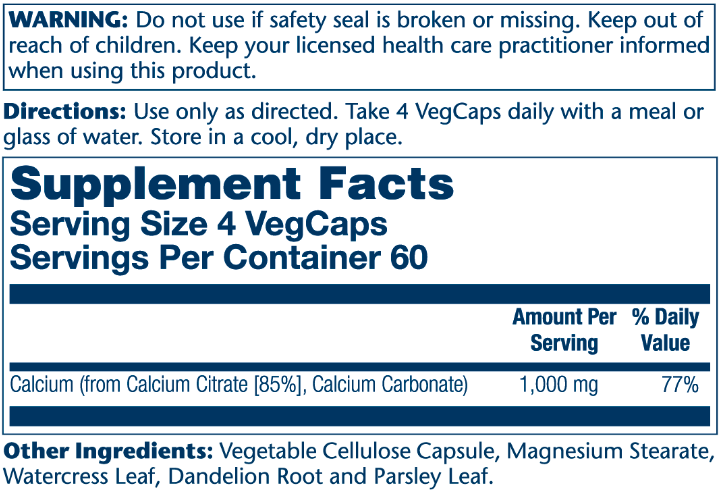 Calcium Citrate 1000mg - 240 vcaps. Фото 2
