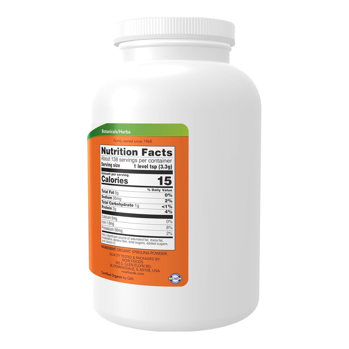 Spirulina Powder - 454g. Фото 2