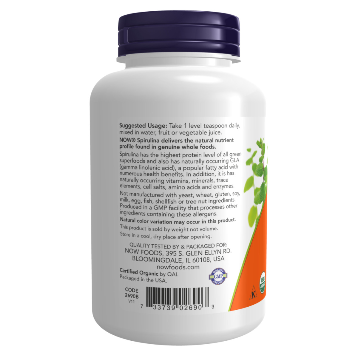 Spirulina Powder - 113g. Фото 6