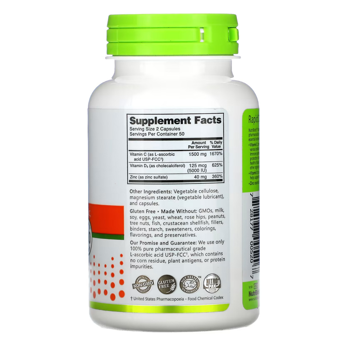 Vitamin C+D3 & Zinc - 100 caps. Фото 2