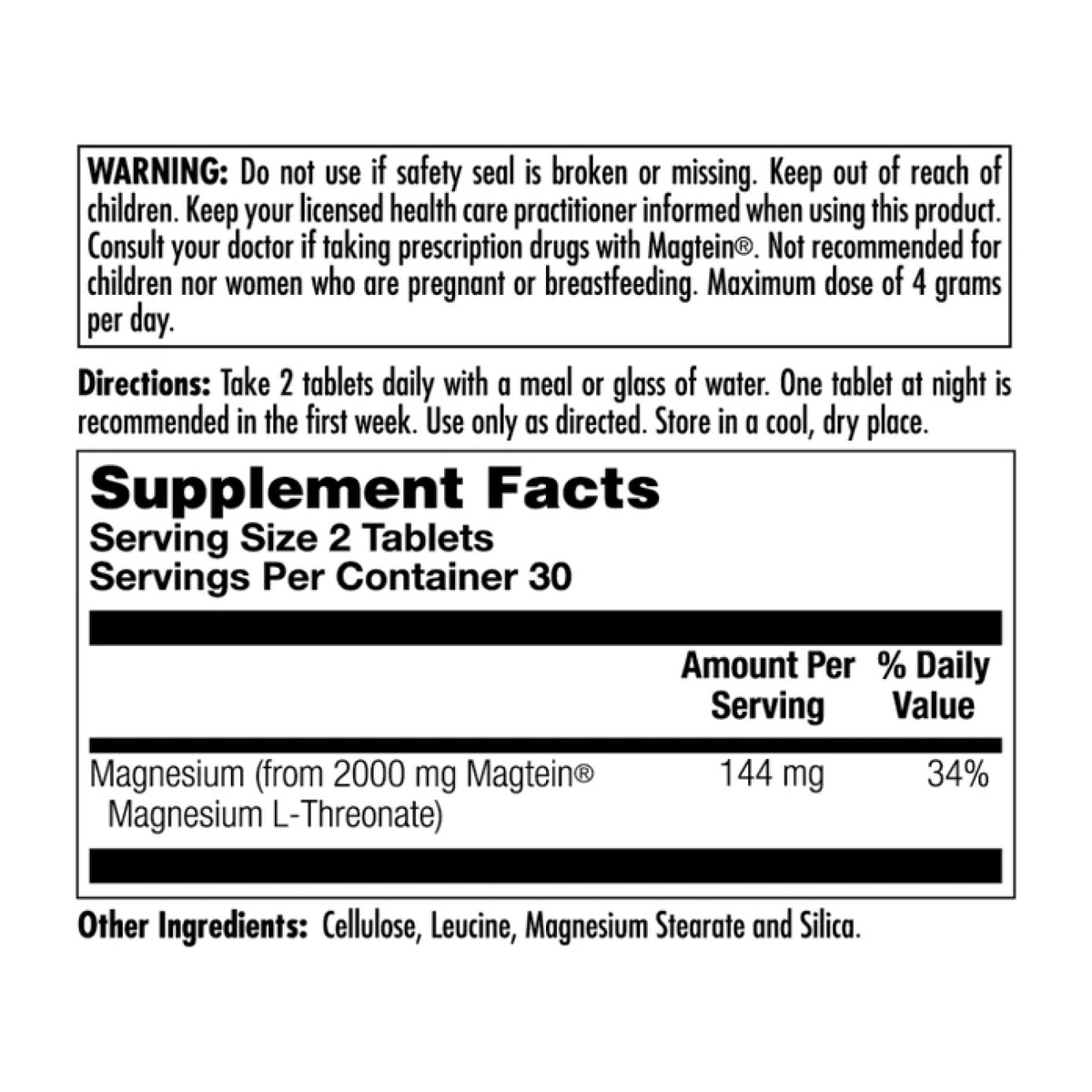 Think Magnesium L-Threonate - 60 tabs. Фото 4