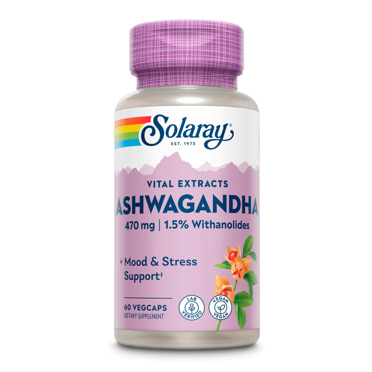 Ashwaganda Root Extract 470mg - 60vcaps. Фото 3