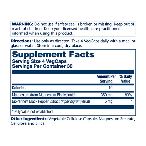 Magnesium Glycinate 350mg - 120 vcaps. Фото 2