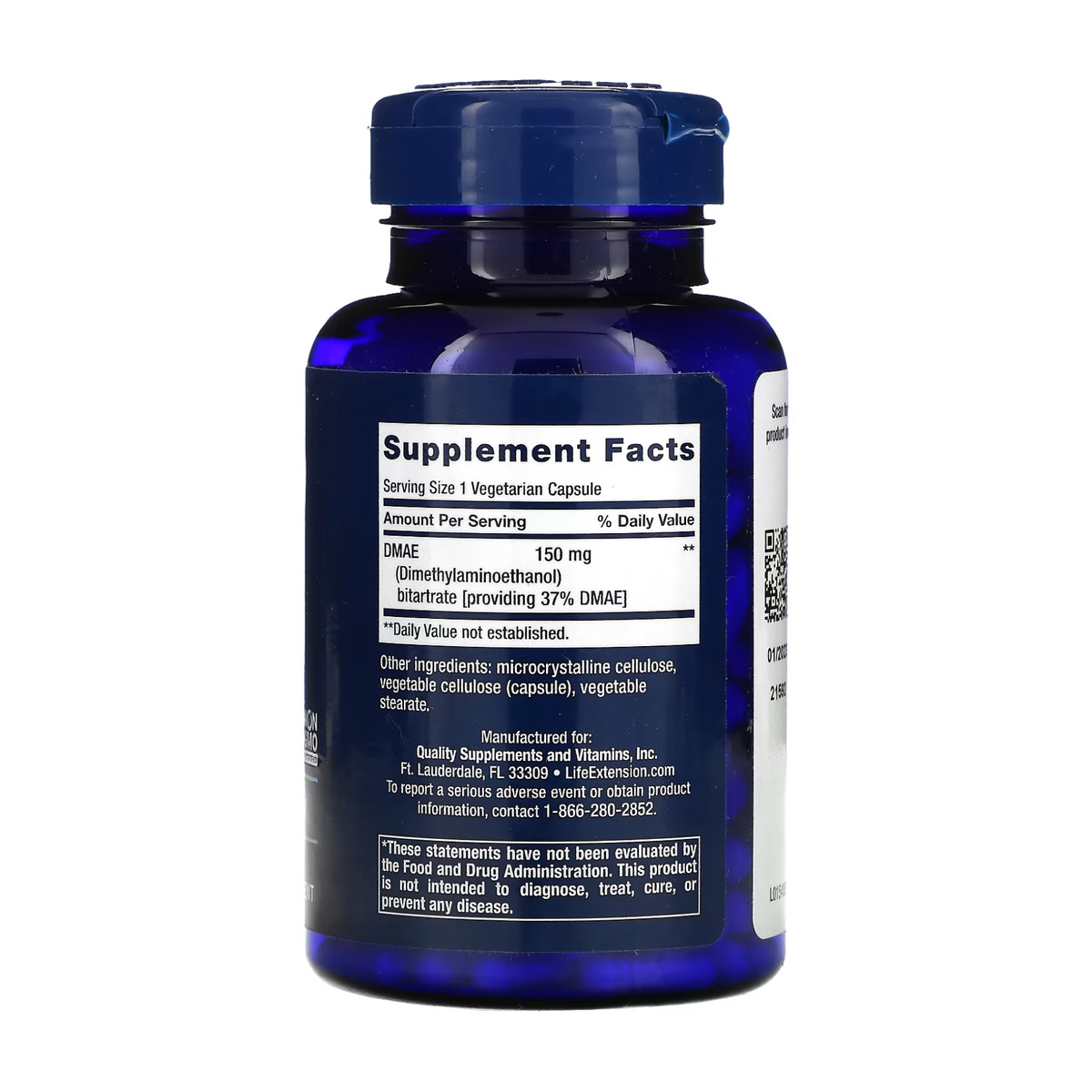 DMAE Bitartrate 150mg - 200 vcaps. Фото 2