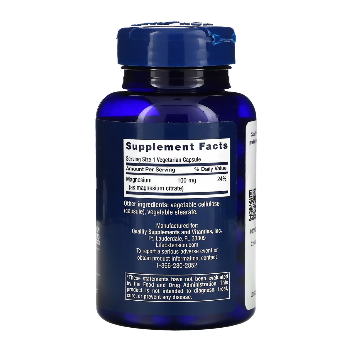 Magnesium (Citrate) 100 mg - 100 vcaps. Фото 4