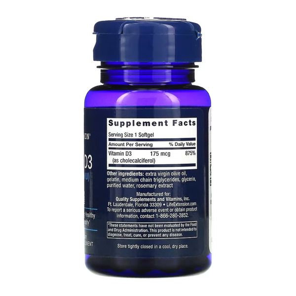 Vitamin D3 175 mcg (7000 IU) - 60 softgels. Фото 4