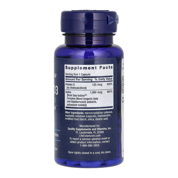 Vit D3 with Sea-Iodine™ 125 mcg (5000 IU) - 60 caps. Фото 4