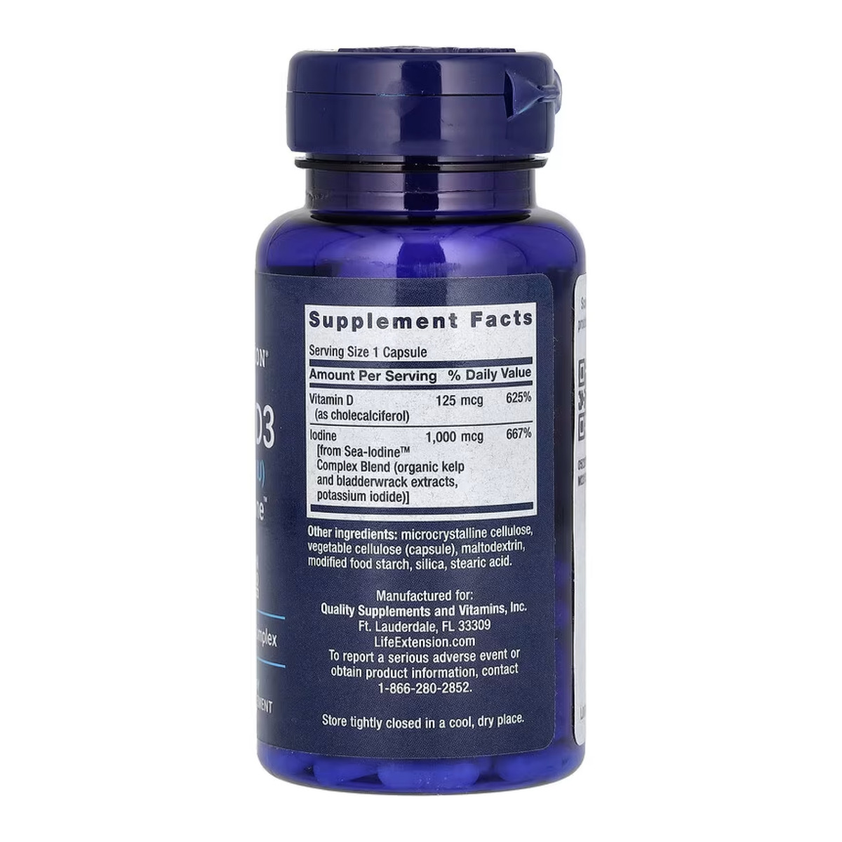 Vit D3 with Sea-Iodine™ 125 mcg (5000 IU) - 60 caps. Фото 2