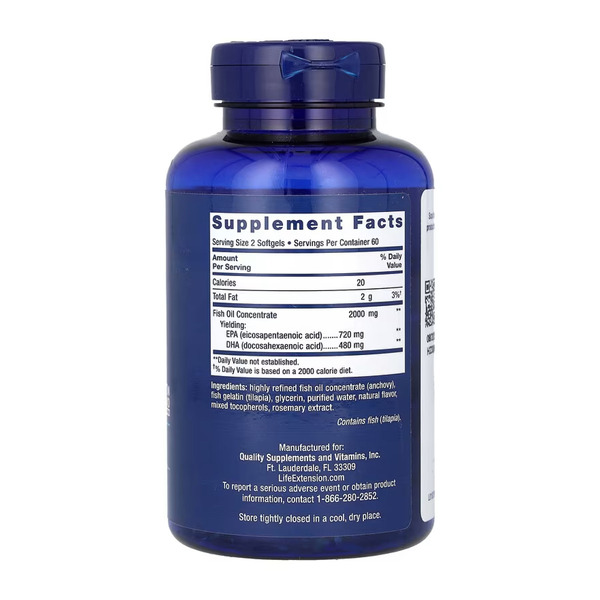 Mega EPA/DHA Omega-3 Fish Oil - 120 softgels. Фото 2